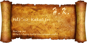 Hécz Katalin névjegykártya